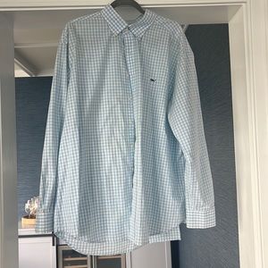 Vineyard Vines Blue Plaid Shirt. No flaws, amazing condition, XXL